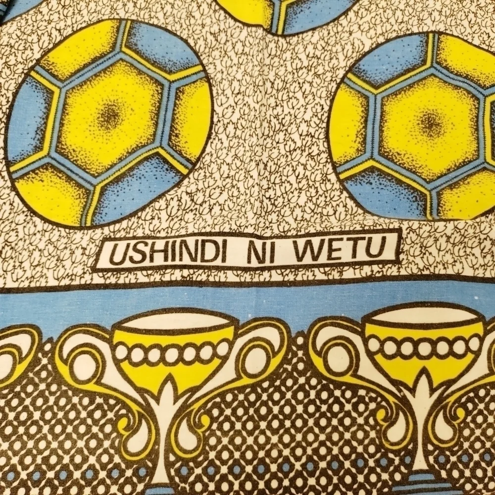 TRUE VINTAGE Soccer Scarf Cotton Katenge Wrap Swim Towel Pareo